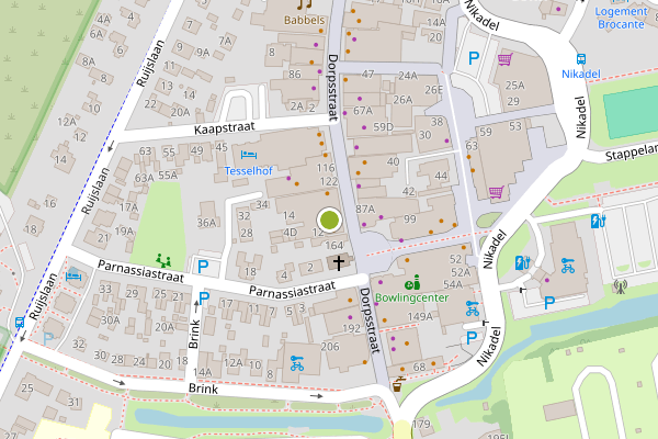 Ambulance-melding op Dorpsstraat, De Koog op 28 juni, kaart-overzicht