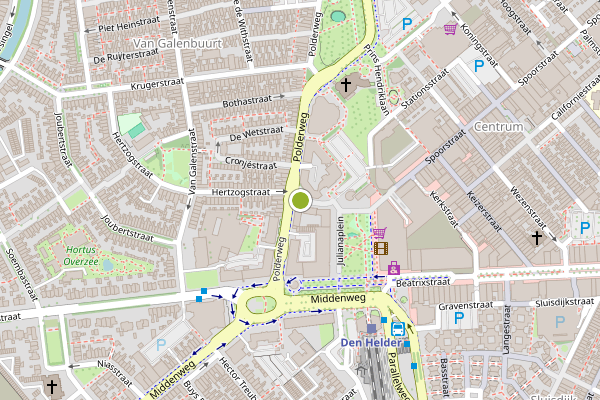 Ambulance-melding op Bernhardplein, Den Helder op 29 juni, kaart-overzicht