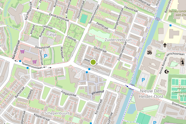 Ambulance-melding op Jekerstraat, Den Helder op 30 juni, kaart-overzicht