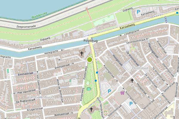 Ambulance-melding op Koningsplein, Den Helder op 3 juli, kaart-overzicht
