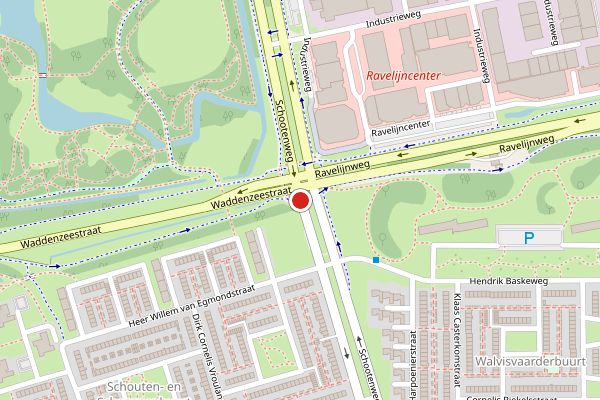 Brandweer-melding op Schootenweg, Den Helder op 7 mei, kaart-overzicht