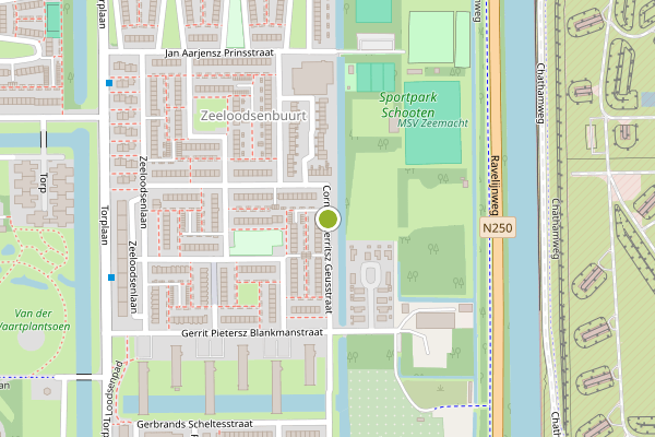 Ambulance-melding op Cornelis Gerritsz Geusstraat, Den Helder op 7 mei, kaart-overzicht