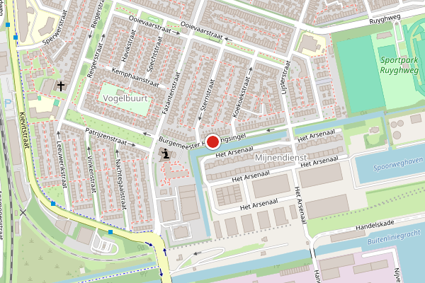 Brandweer-melding op Burgemeester Houwingsingel, Den Helder op 6 juli, kaart-overzicht