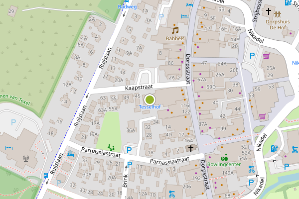 Ambulance-melding op Dorpsstraat, De Koog op 7 juli, kaart-overzicht