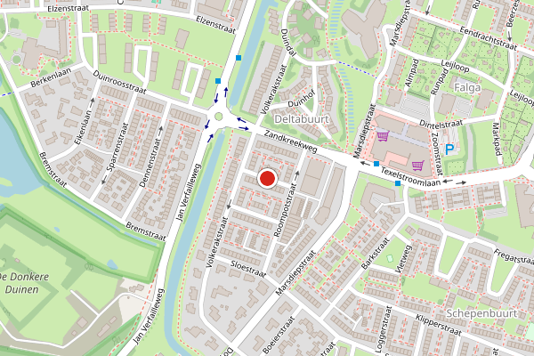 Brandweer-melding op Deurloostraat, Den Helder op 7 juli, kaart-overzicht