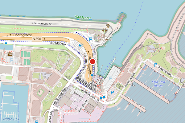 Brandweer-melding op Havenplein, Den Helder op 7 juli, kaart-overzicht