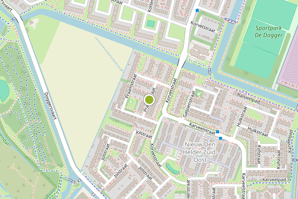 Ambulance-melding op Praamstraat, Den Helder op 8 mei, kaart-overzicht