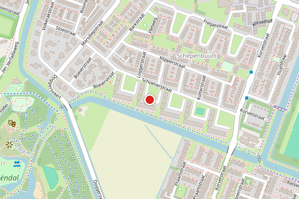 Brandweer-melding op Schoenerstraat, Den Helder op 8 mei, kaart-overzicht