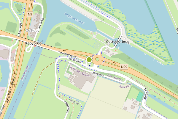 Ambulance-melding op N99, Den Helder op 8 mei, kaart-overzicht