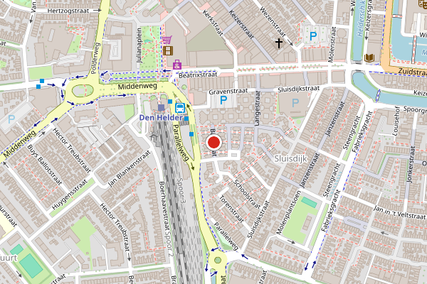 Brandweer-melding op Basstraat, Den Helder op 11 juli, kaart-overzicht