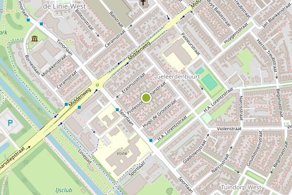 Ambulance-melding op Prof. Zeemanstraat, Den Helder op 14 juli, kaart-overzicht