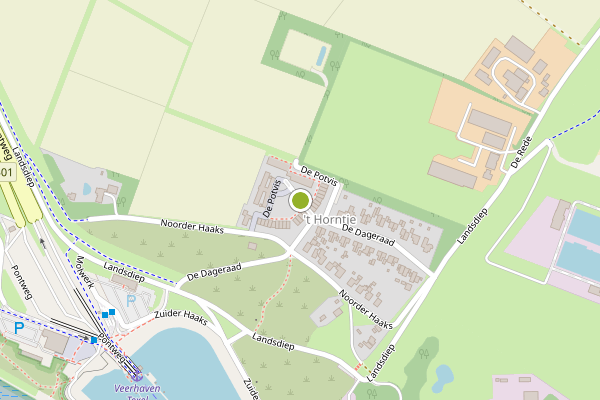 Ambulance-melding op De Potvis, Den Hoorn op 15 juli, kaart-overzicht