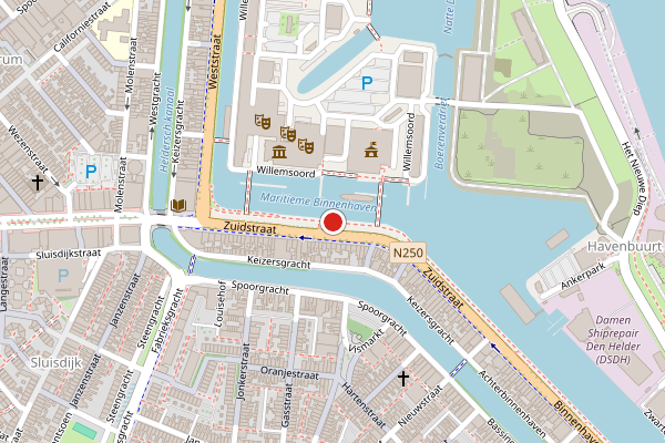 Brandweer-melding op Francien de Zeeuwpromenade, Den Helder op 9 mei, kaart-overzicht