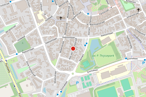 Brandweer-melding op Ada van Hollandstraat, Den Burg op 15 juli, kaart-overzicht