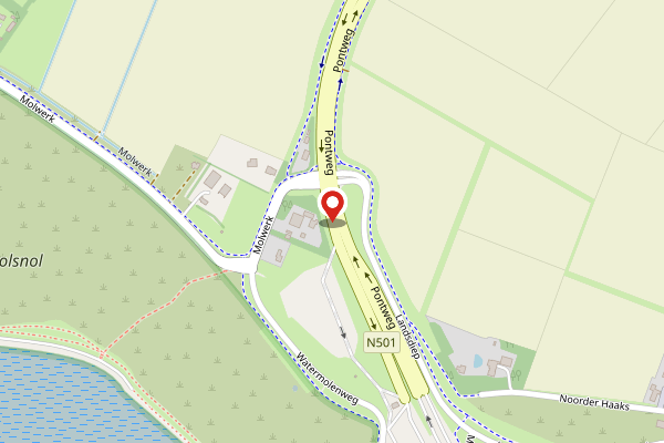 Brandweer-melding op Pontweg, Den Hoorn op 9 maart, kaart-overzicht