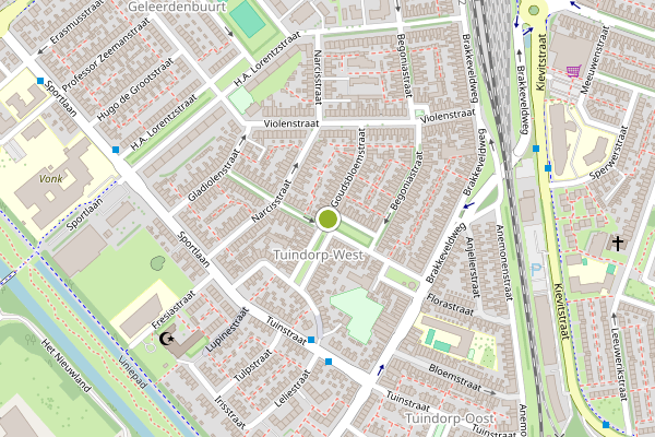 Ambulance-melding op Goudsbloemstraat, Den Helder op 16 juli, kaart-overzicht
