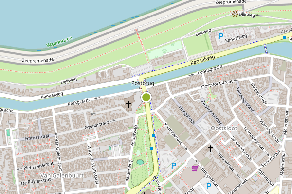 Ambulance-melding op Koningsplein, Den Helder op 17 juli, kaart-overzicht
