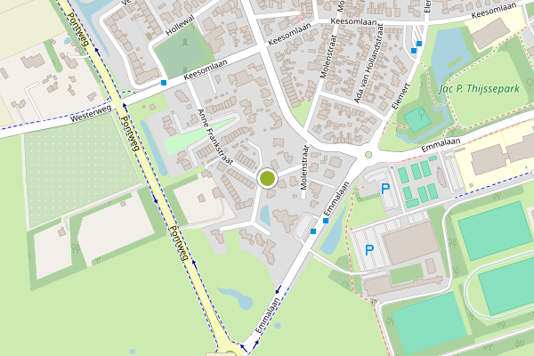 Ambulance-melding op Molenstraat, Den Burg op 10 mei, kaart-overzicht