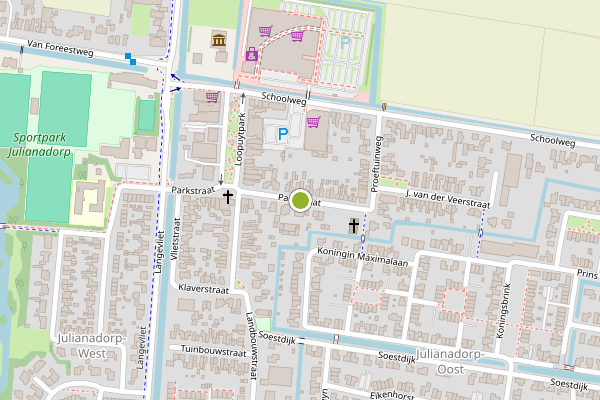 Ambulance-melding op Parkstraat, Julianadorp op 10 mei, kaart-overzicht