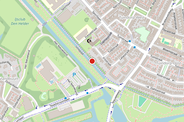 Brandweer-melding op Liniepad, Den Helder op 19 juli, kaart-overzicht