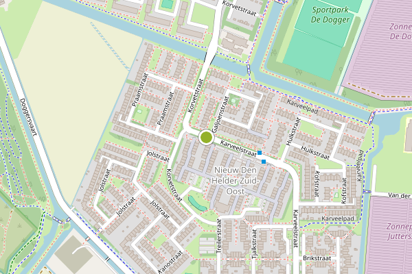 Ambulance-melding op Karveelstraat, Den Helder op 11 mei, kaart-overzicht