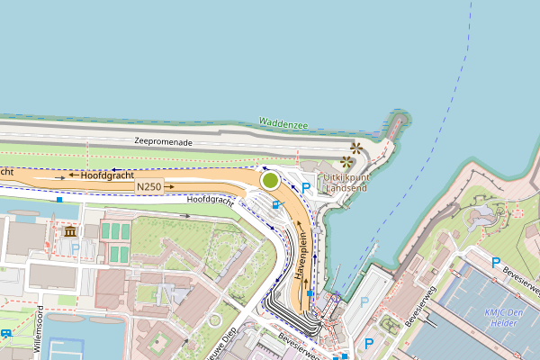 Ambulance-melding op Havenplein, Den Helder op 12 mei, kaart-overzicht