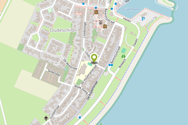 Ambulance-melding op Loodssingel, Oudeschild op 22 januari, kaart-overzicht
