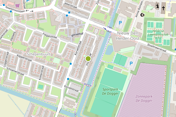 Ambulance-melding op Fluytstraat, Den Helder op 24 juli, kaart-overzicht