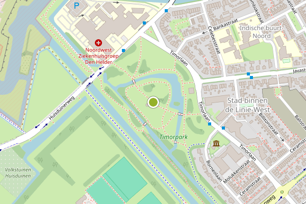 Ambulance-melding op Timorpark, Den Helder op 24 juli, kaart-overzicht