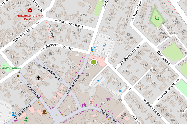 Ambulance-melding op Waalderstraat, Den Burg op 16 mei, kaart-overzicht