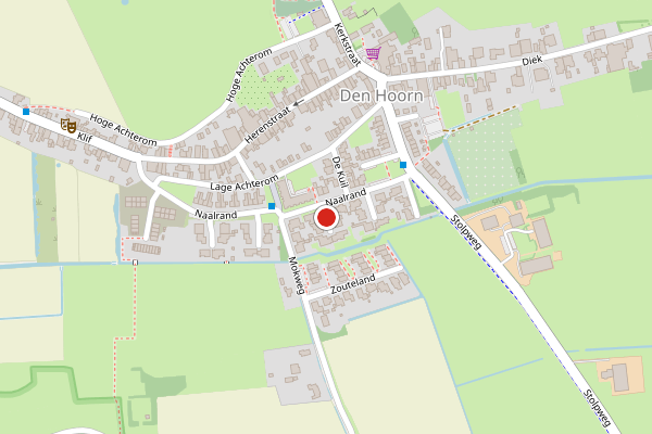 Brandweer-melding op Naalrand, Den Hoorn op 16 mei, kaart-overzicht