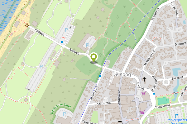 Ambulance-melding op Badweg, De Koog op 20 april, kaart-overzicht