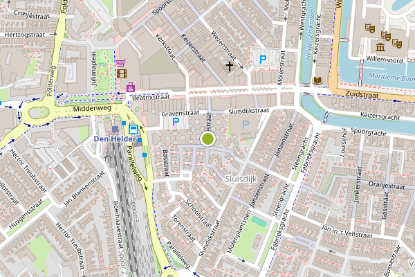 Ambulance-melding op Langestraat, Den Helder op 17 mei, kaart-overzicht