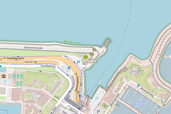 Ambulance-melding op Havenplein, Den Helder op 16 mei, kaart-overzicht