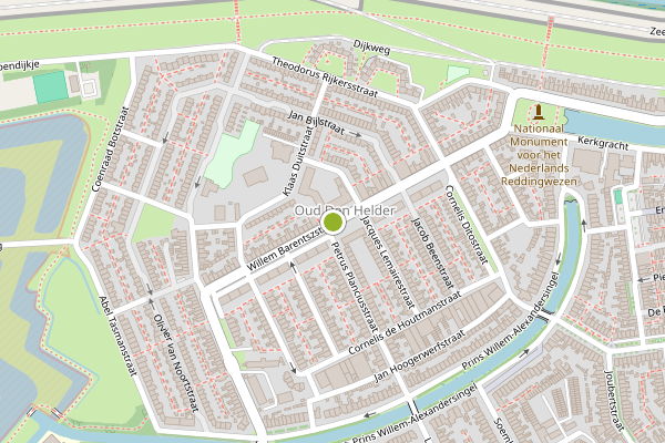Ambulance-melding op Willem Barentszstraat, Den Helder op 26 juli, kaart-overzicht