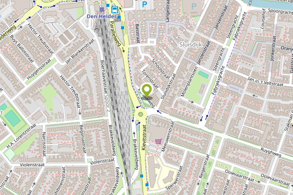 Ambulance-melding op Parallelweg, Den Helder op 26 april, kaart-overzicht