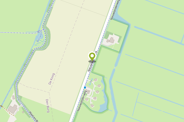 Ambulance-melding op Nieuwlanderweg, De Waal op 1 januari, kaart-overzicht