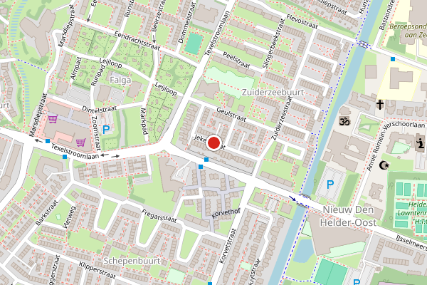 Brandweer-melding op Jekerstraat, Den Helder op 6 augustus, kaart-overzicht