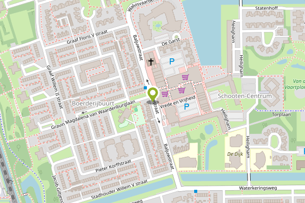 Ambulance-melding op Baljuwstraat, Den Helder op 24 april, kaart-overzicht
