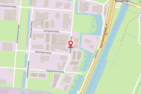 Brandweer-melding op Koperslagersweg, Den Helder op 23 april, kaart-overzicht