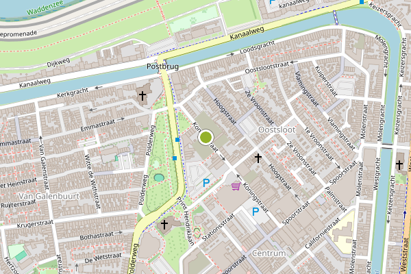 Ambulance-melding op Koningstraat, Den Helder op 25 mei, kaart-overzicht