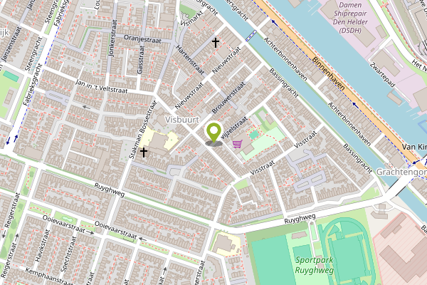 Ambulance-melding op Vijzelstraat, Den Helder op 23 april, kaart-overzicht