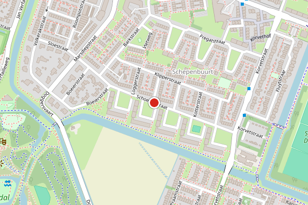 Brandweer-melding op Schoenerstraat, Den Helder op 25 mei, kaart-overzicht