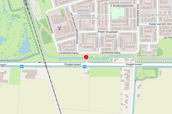 Brandweer-melding op Landmetersweg, Den Helder op 25 mei, kaart-overzicht