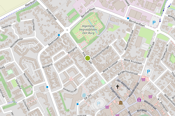 Ambulance-melding op Kogerstraat, Den Burg op 25 mei, kaart-overzicht