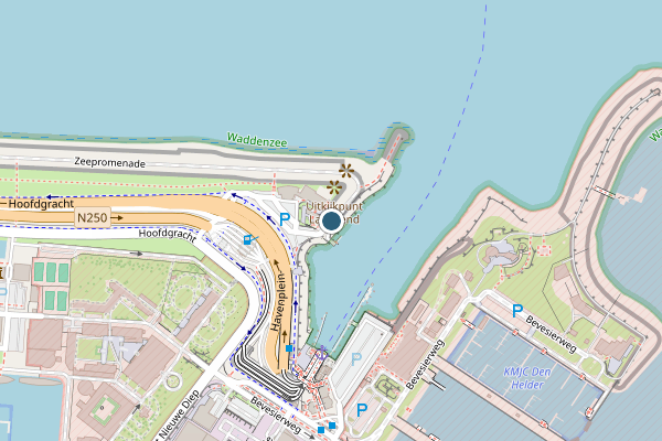 Politie-melding op Havenplein, Den Helder op 26 mei, kaart-overzicht