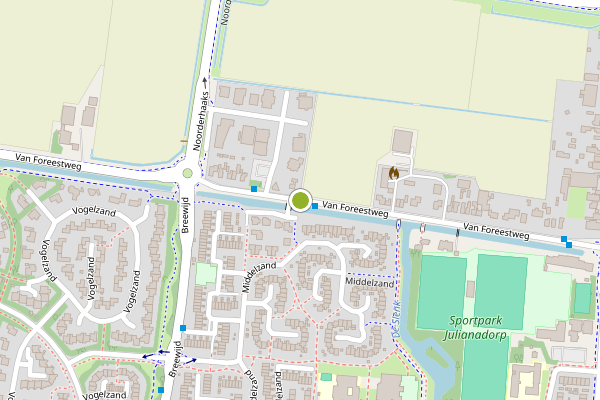 Ambulance-melding op Van Foreestweg, Julianadorp op 28 mei, kaart-overzicht