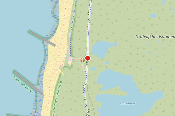 Brandweer-melding op Grafelijkheidsweg, Huisduinen op 28 mei, kaart-overzicht