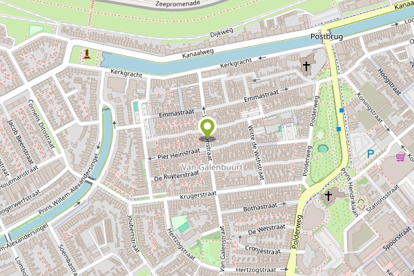 Ambulance-melding op Van Galenstraat, Den Helder op 27 april, kaart-overzicht