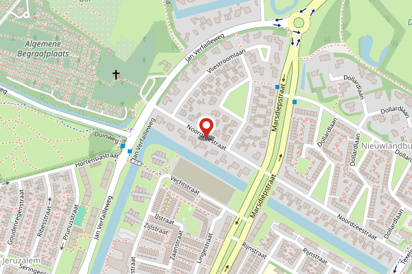 Brandweer-melding op Noordzeestraat, Den Helder op 27 april, kaart-overzicht